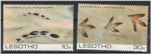 Lesotho Prehistoric Footprints Stamps