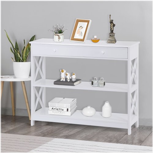 X Shaped Console Table with Storage