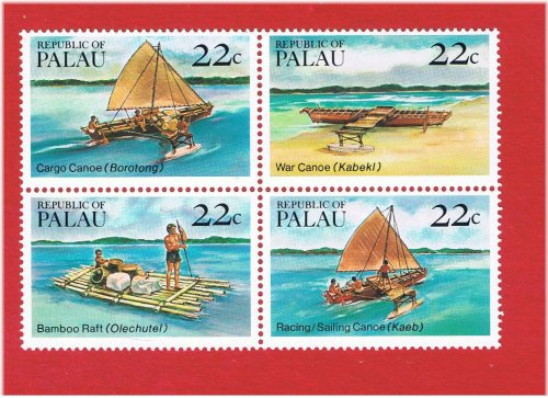 Palau Canoe Stamp Set