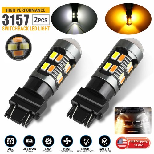 Dual-Color LED Turn Signal and Daytime Running Light Bulbs