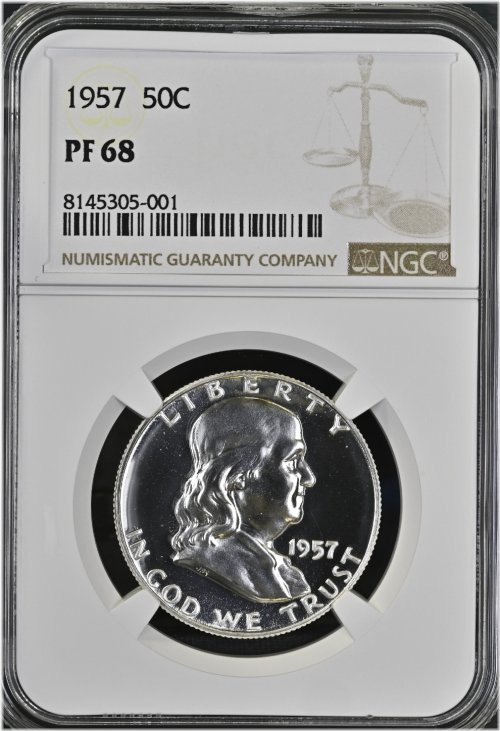 1957 Proof Franklin Half Dollar - NGC PF 68