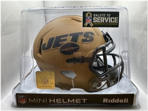 Gridiron Glory: Autographed New York Jets Salute To Service Mini Helmet