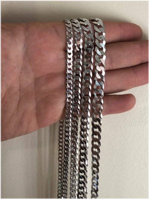 Silver Cuban Link Chain Necklace Collection