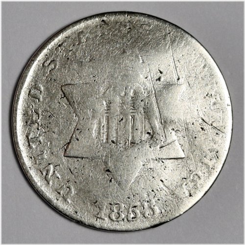 Silver Trio 1853 Circulated