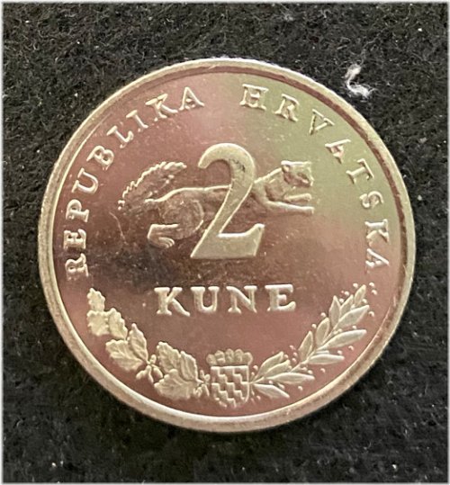 Croatian 2 Kune Random Year Circulated Coins