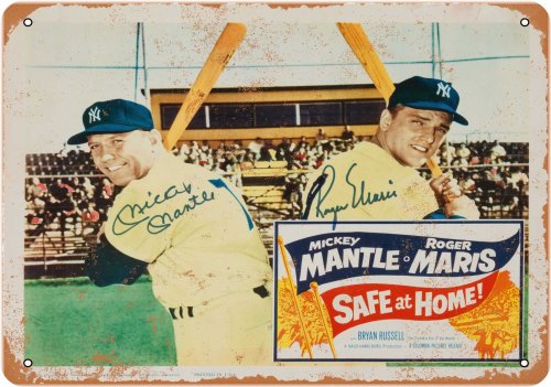 Vintage Home Run Duo Metal Plaque