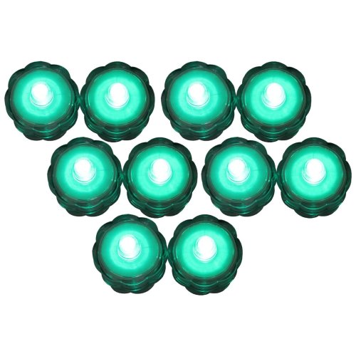 Turquoise Glow: Underwater LED Tea Lights for Weddings (Pack of 10)