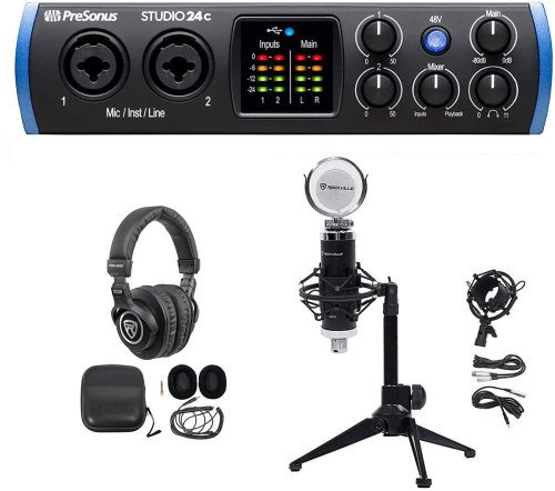 Podcast Recording Bundle with Presonus Interface and Stand