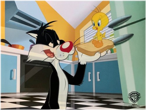 Sylvester & Tweety Sericel Art Piece