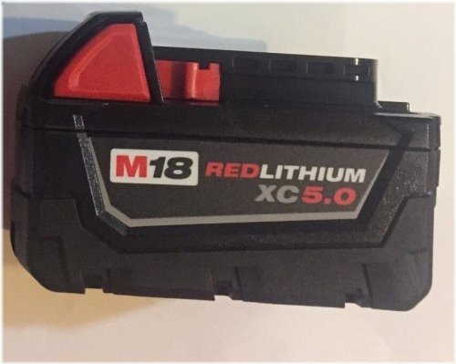 Milwaukee Red Lithium 18V 5 Amp Battery (Model 48-11-1850)