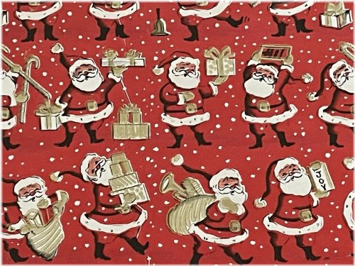 Retro Holiday Santa Gift Wrap
