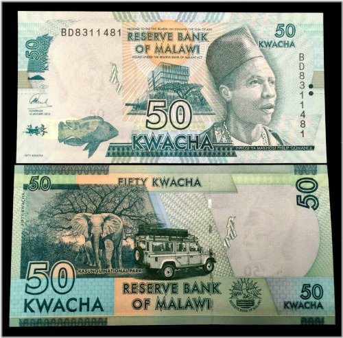 Malawi 50 Kwacha 2016 UNC Banknote