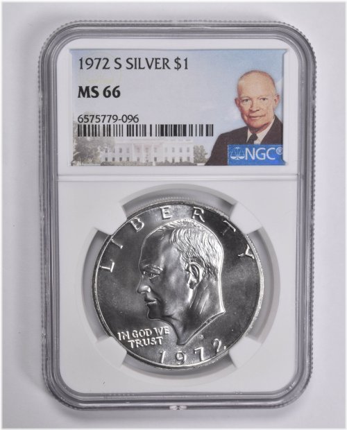 1972-S Silver Eisenhower Dollar Ike NGC Special Label - MS66 Graded