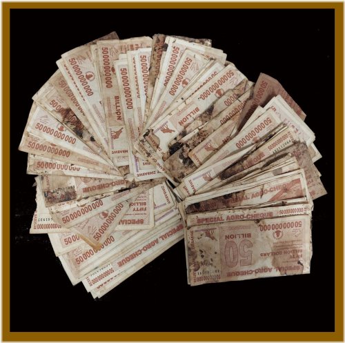 Zimbabwe 50 Billion Dollars Agro Cheque x 50 Pcs Bundle 2008 (Damaged) Cir Used