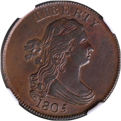 Crisp 1805 Half Cent with Exceptional Quality and Detail