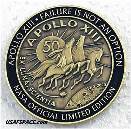 Apollo 13 Commemorative Flown Metal Medallion