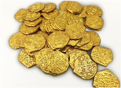 Golden Pirate Treasure Coins Set