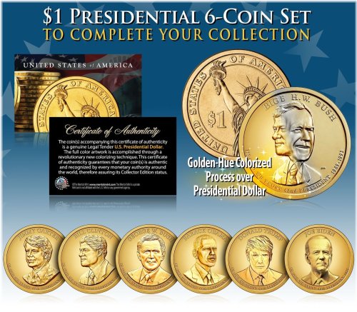 Golden Hue Presidential Coin Set Featuring Living Presidents