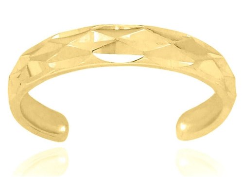 Diamond Cut Gold Toe Ring