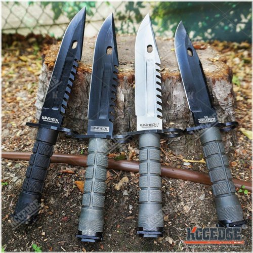 Survival Bayonet with Saw Back and Wire Cutter Scabbard