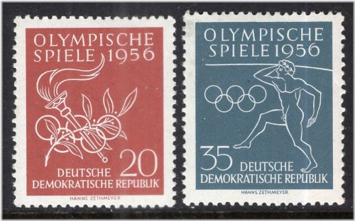 Olympics Torch Javelin Stamps from 1956