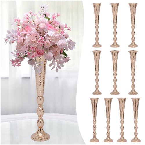 Elegant Metal Centerpiece Vases