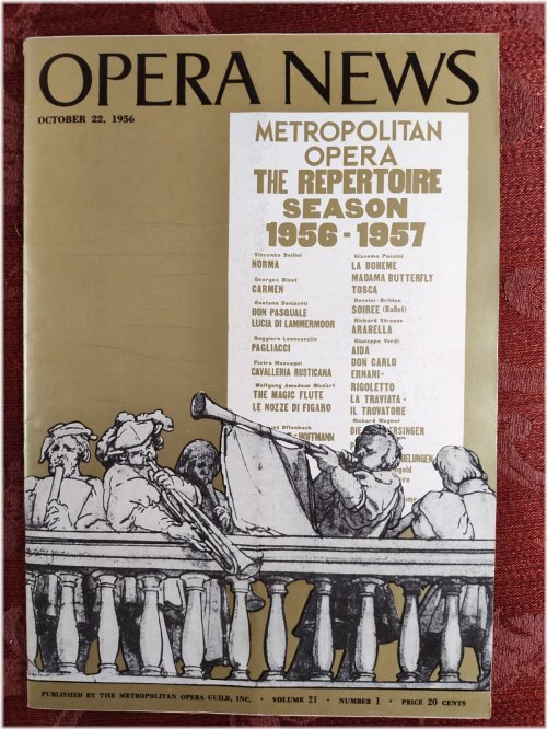 Metropolitan Opera News Magazine - October 22, 1956 Edition