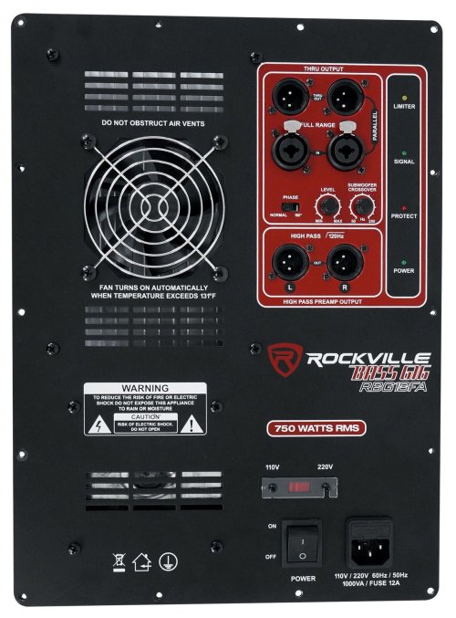 PowerMax Sub Amp Plate with Crossover Controls