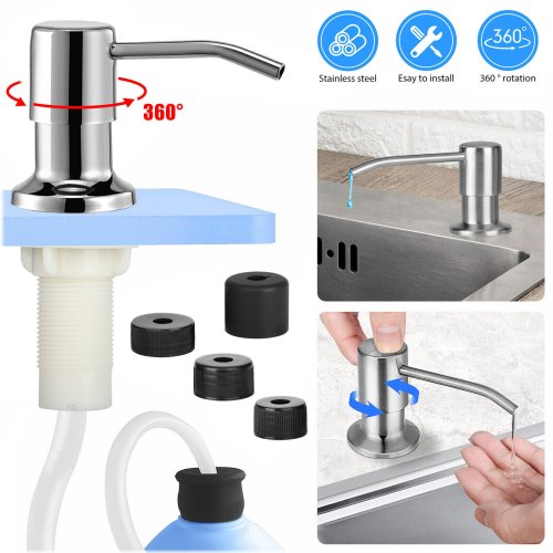 Extendable Brass Soap Dispenser for Kitchen and Bathroom Sink Pump