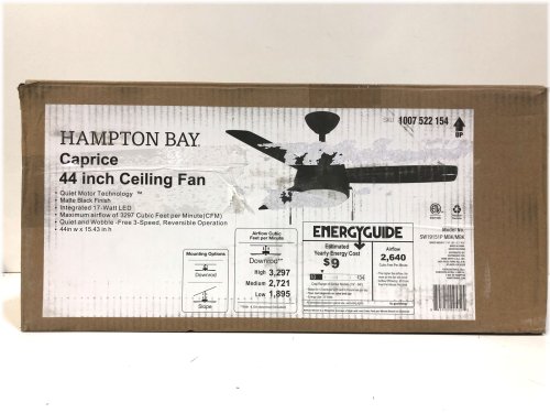 Matte Black Caprice 44-Inch LED Indoor Fan