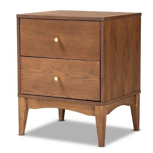 Ash Walnut 2-Drawer Nightstand - Landis Wood Collection