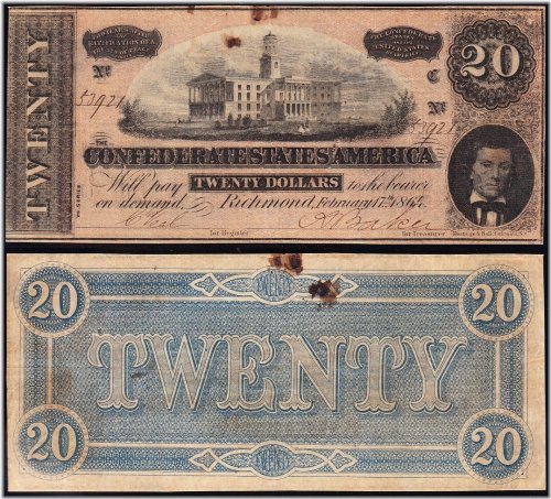 Southern Heritage $20 Confederate Note