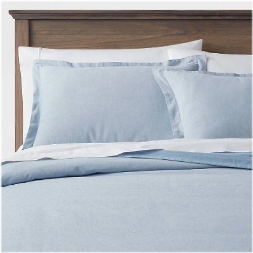 Blue Chambray Linen Duvet Set