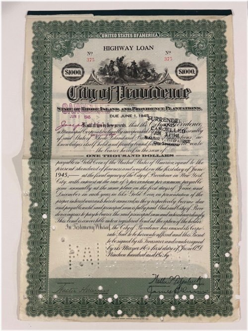 Providence Municipal Investment Certificate