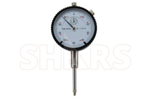 PrecisionPro Dial Gauge - 1 Inch with 0.001" Graduation and Lug Back - White