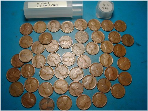 D&S Mixed Lincoln Wheat Cent Roll - 1916-1919 Edition