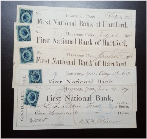 Antique First National Bank Checks