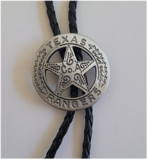 Silver Badge Western Bolo Tie