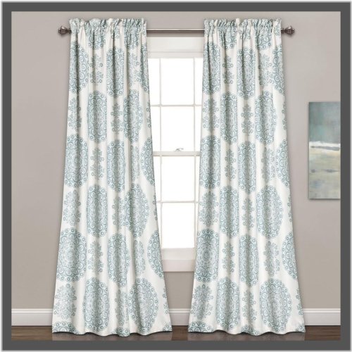 Evelyn Medallion Rod Pocket Curtains