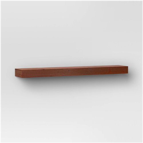 Rich Walnut Floating Wall Shelf