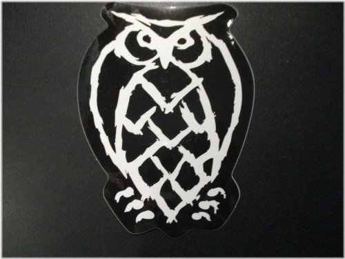 Black Owl Nocturnal Emblem Sticker - A Unique Addition to Your Breweriana Collection