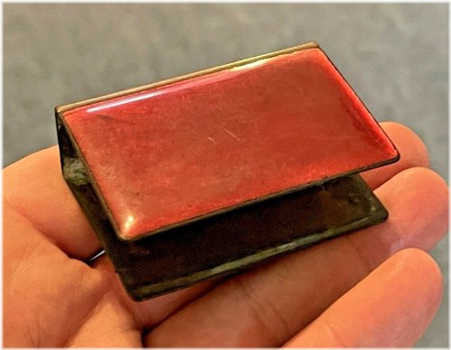 Copper Enamel Match Box Cover - Mid-Century Modern #3