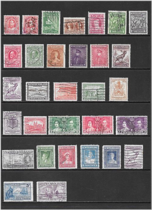 Newfoundland Vintage Canadian Postal Stamps
