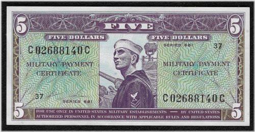 Heritage Five Dollar Military Payment Certificate