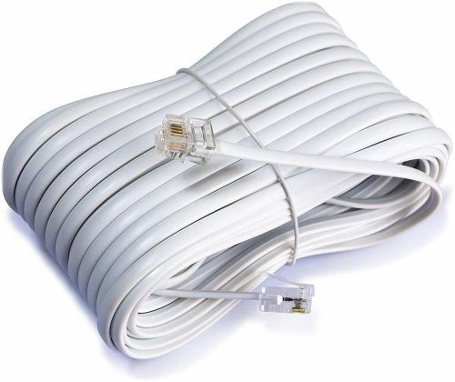 White 50-Foot Telephone Extension Wire