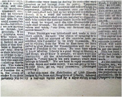 The Emancipation Chronicle: Frederick Douglass' 1865 Speech