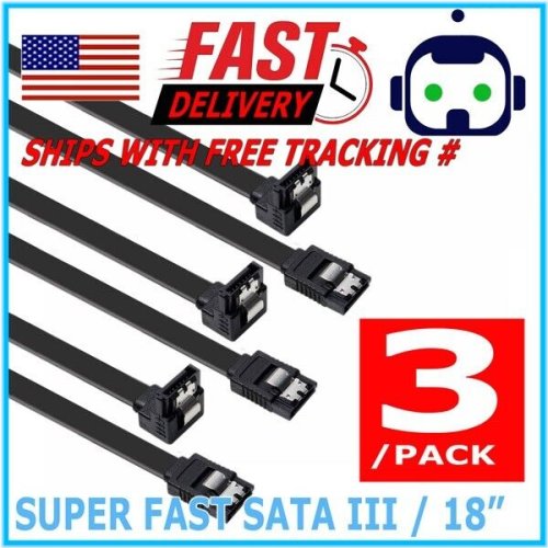 AngleLink 6G: Triple Pack of 18" SATA 3.0 Cables for SSDs and HDDs