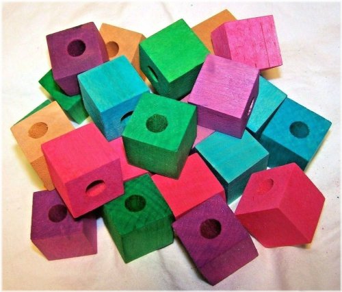 Colorful Wooden Blocks for Parrot Playtime