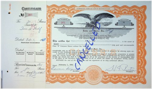 Dairy Company Stock Certificate - Akron 1965 No. 261