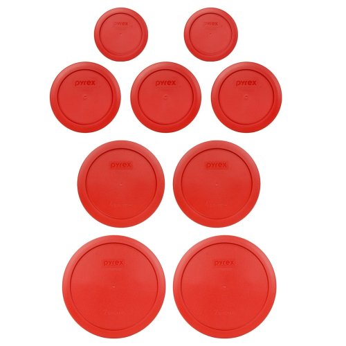 Poppy Red Pyrex Lid Set